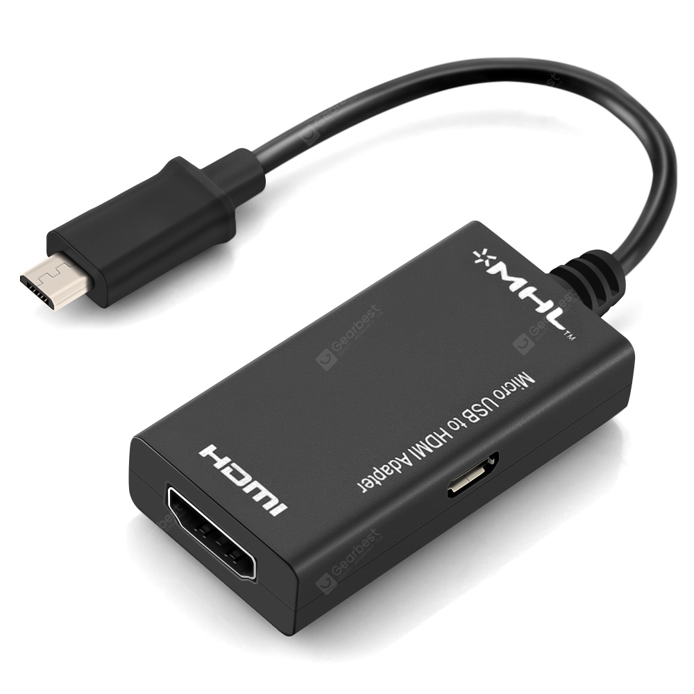 Cable convertidor digital de video USB 3.1 tipo C a HDMI MHL 4K HD para  teléfono Android a monitor proyector TV (negro)